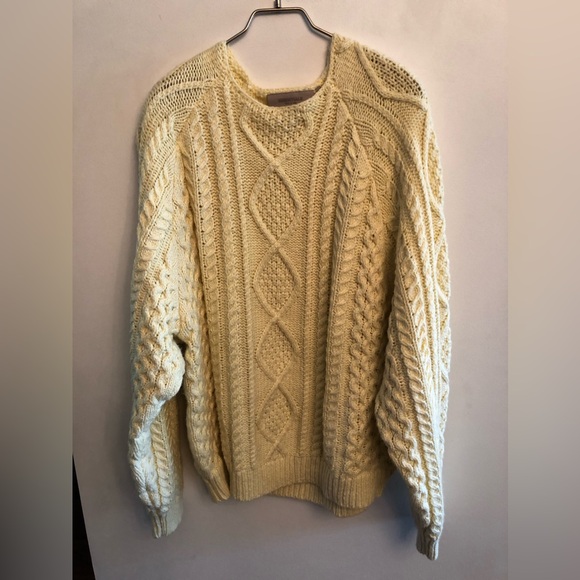 Fear of God FOG Essentials Oversized Butter Yellow Cableknit Sweater - Picture 3 of 7